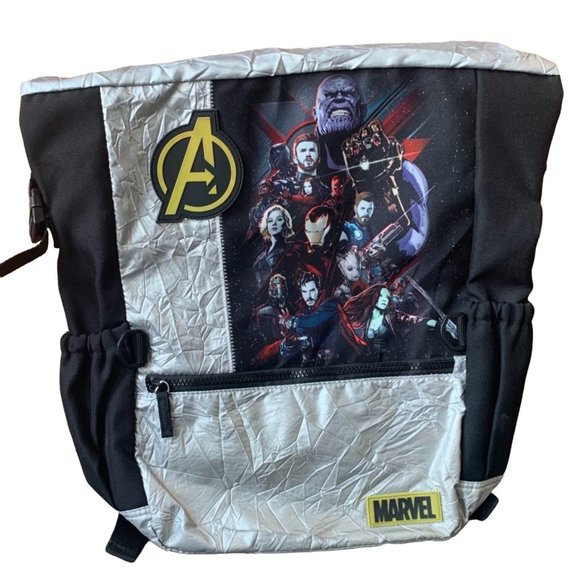 Disney Marvel's Avengers Infinity War Silver Black Backpack Thor Hulk Iron Man - Picture 3 of 7